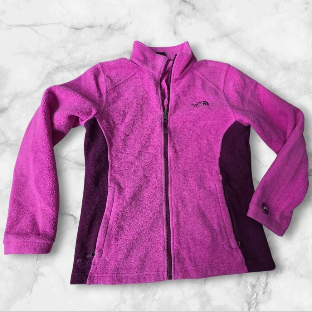 North Face Pink & Purple Girls Large Full Zip Jacket